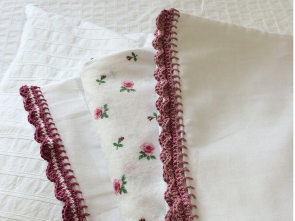 How to crochet pretty edging on tea towels