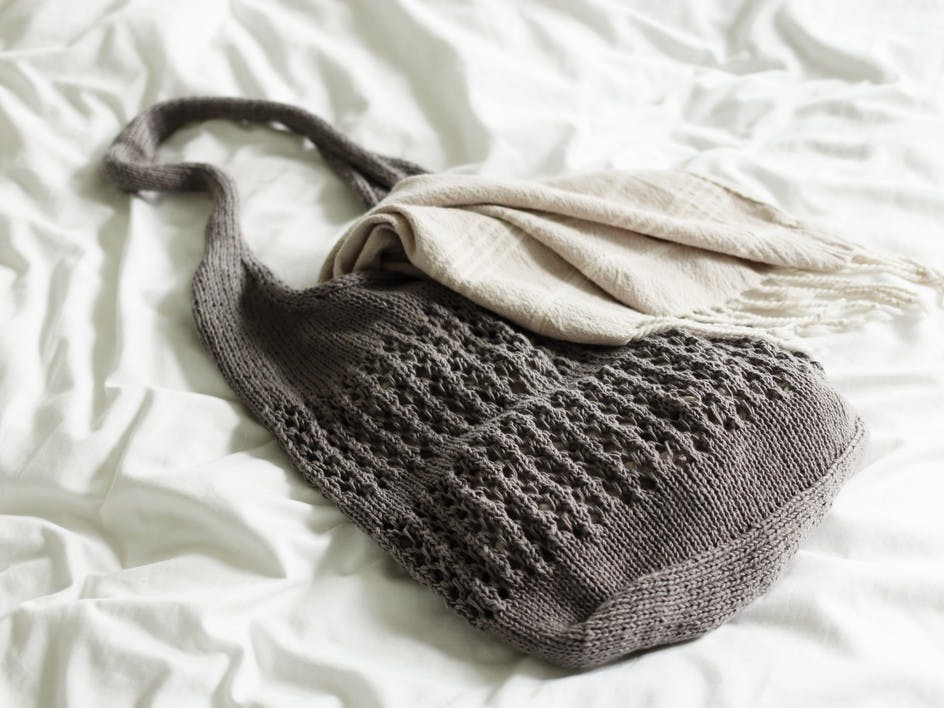 How to knit a market tote bag tutorial + free pattern