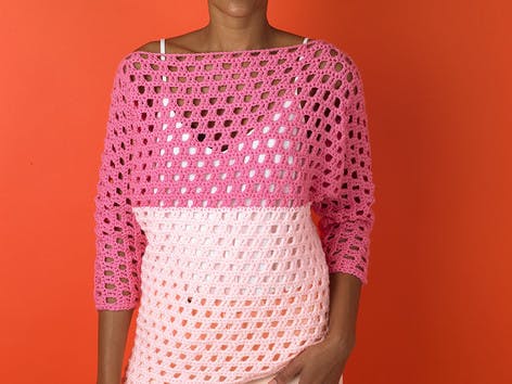 adorable asymmetric top free crochet pattern by paintbox yarns