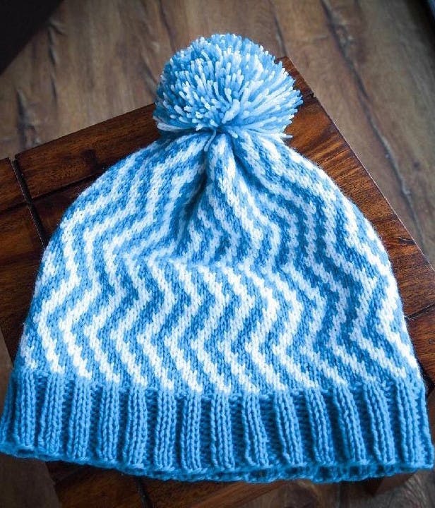 chevron hat knitting pattern by jenstarknits
