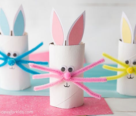 Quick Toilet Paper Roll Bunnies - East Crafts for Kids - Red Ted