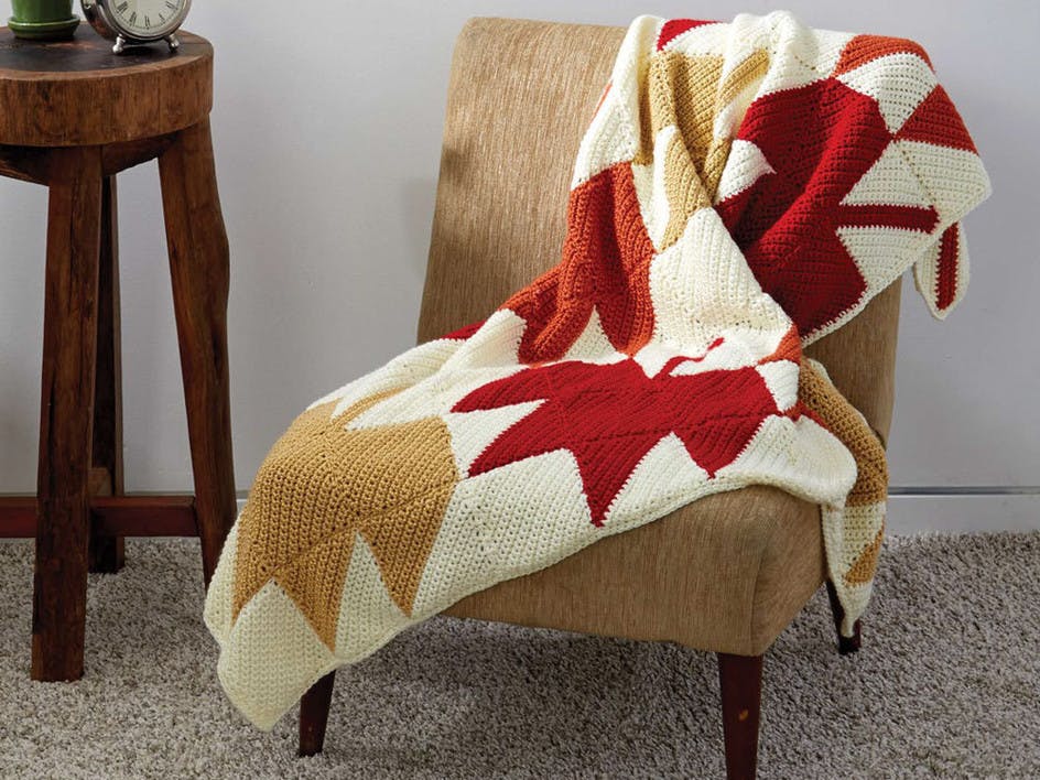 Autumn crochet afghan blanket