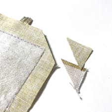 Close up of the trimmed corners of the bookmark