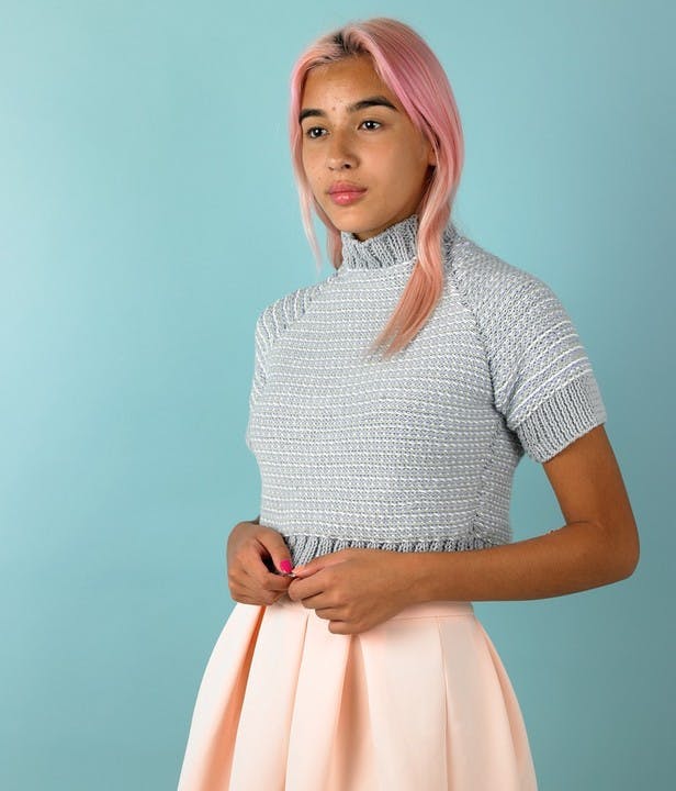 Sunbeam Short Sleeve Sweater in Paintbox Yarns Cotton Aran