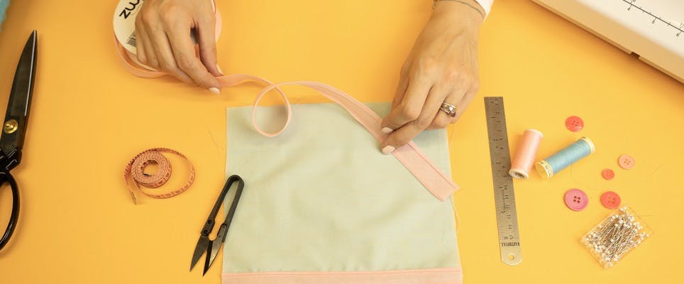 How to sew a hem with bias tape