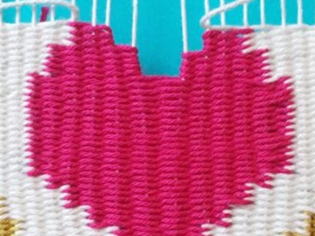 Make a woven love heart wall hanging