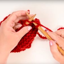 continue to knit row to complete garter stitch