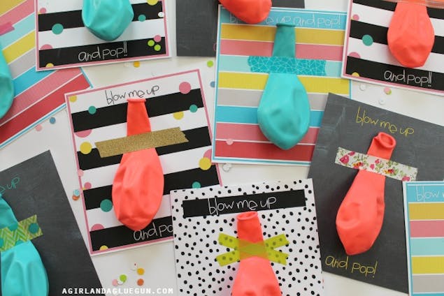 birthday invitation idea - balloon attached to the front of a card