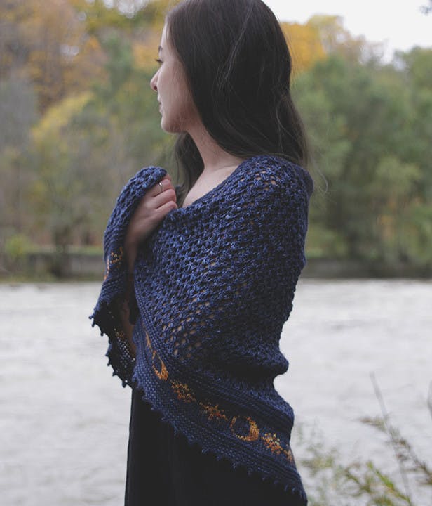 Widdershins Shawl by Sachiko Burgin - Knitting Pattern For Women in The Yarn Collective