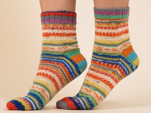 Cozy Contrast Socks - Free Knitting Pattern in Paintbox Yarns Socks