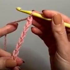 Tunisian crochet chain step
