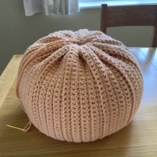 Crochet giant Thanksgiving pumpkin