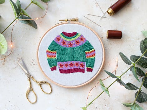 Embroider the cutest little ugly Christmas sweater