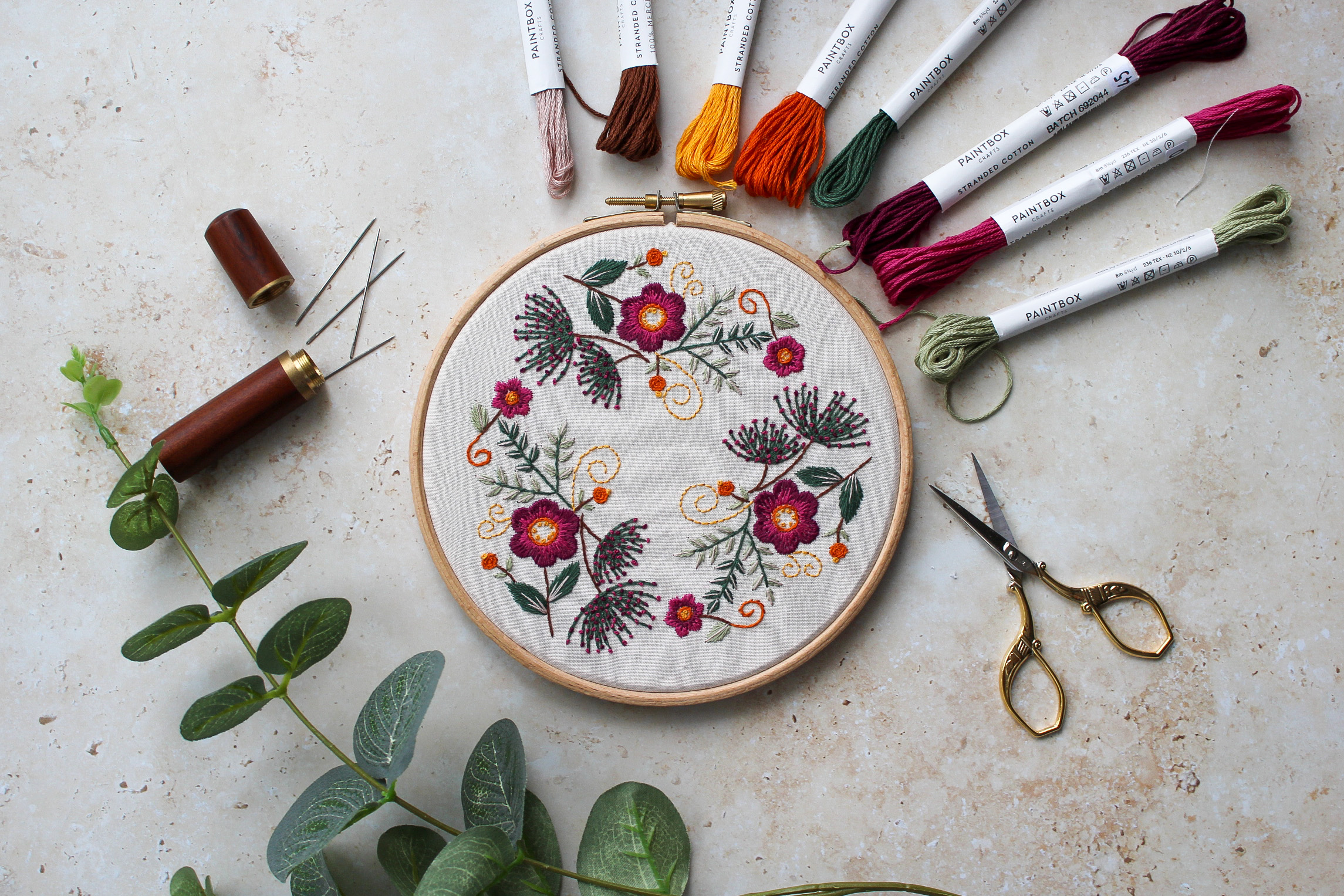 Fall & Winter Bloom Embroidery Pattern | LoveCrafts