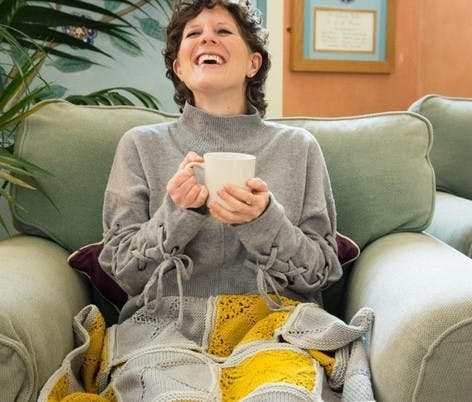 big tea cosy knitting for charity
