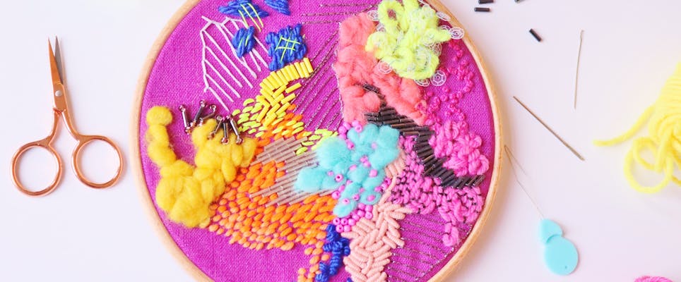 Relax, and stitch a mindful embroidery piece