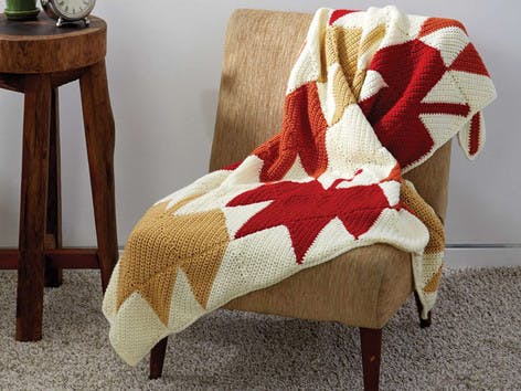 Autumn crochet afghan blanket