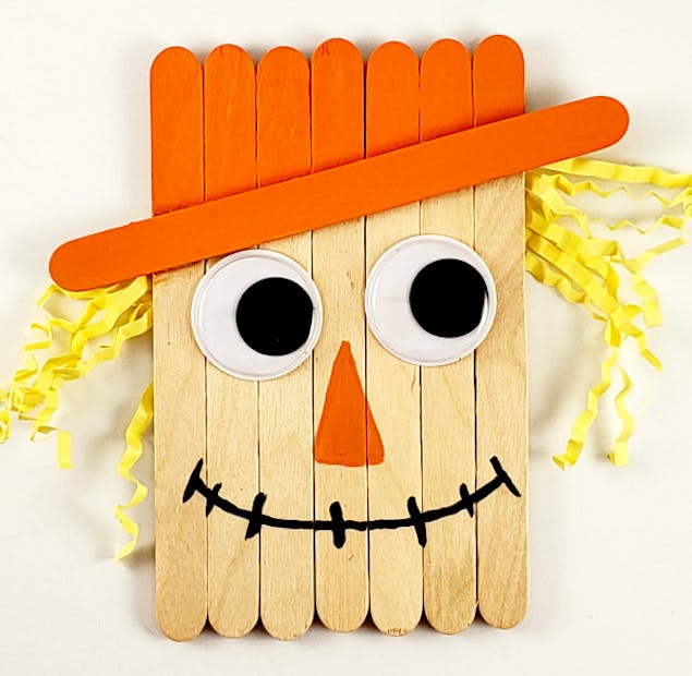 Lolly stick scarecrow kids craft