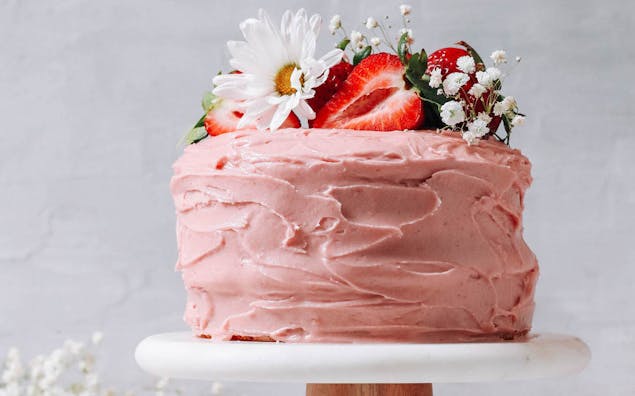 Strawberry birthday cake 