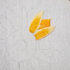 Sunflower embroidery step 3