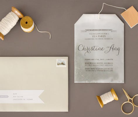 loose tea in paper invitation