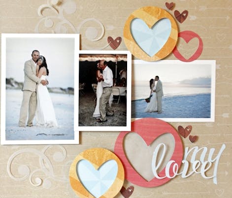 Beach wedding scrapbook idea