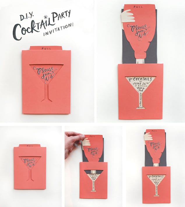 cocktail party invitation diy idea