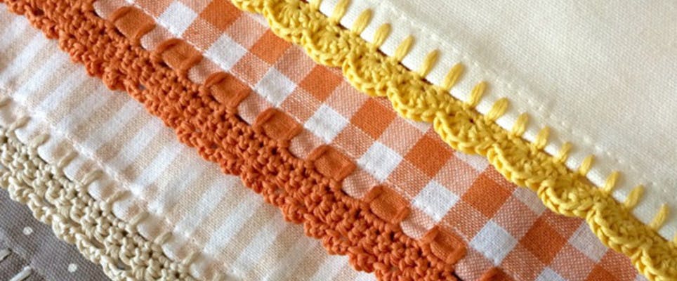 How to crochet pretty edging on tea towels