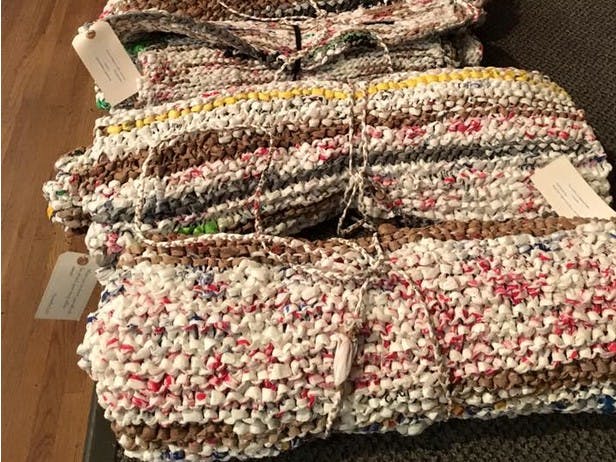 Helping the homeless with crocheted sleeping mats