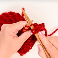 insert needle for knit stitch for garter stitch