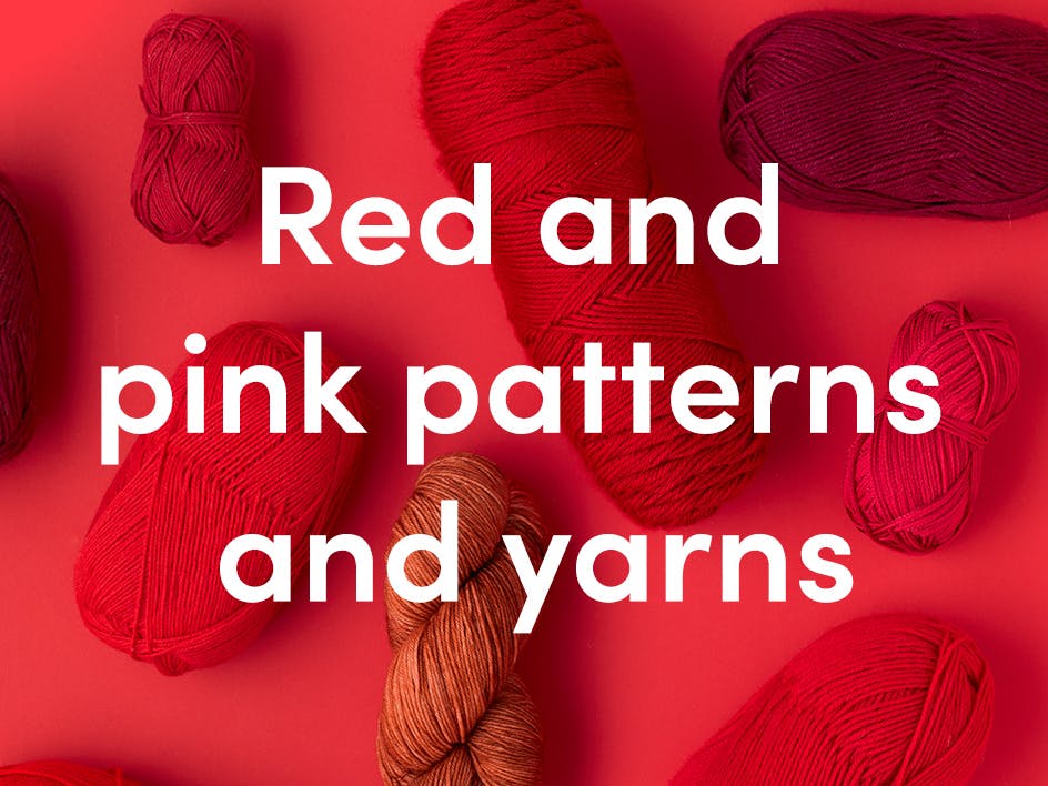 Knitting in red and pink, from scarlet to cherry blossom