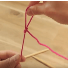 pull the yarn through to create your slip knot