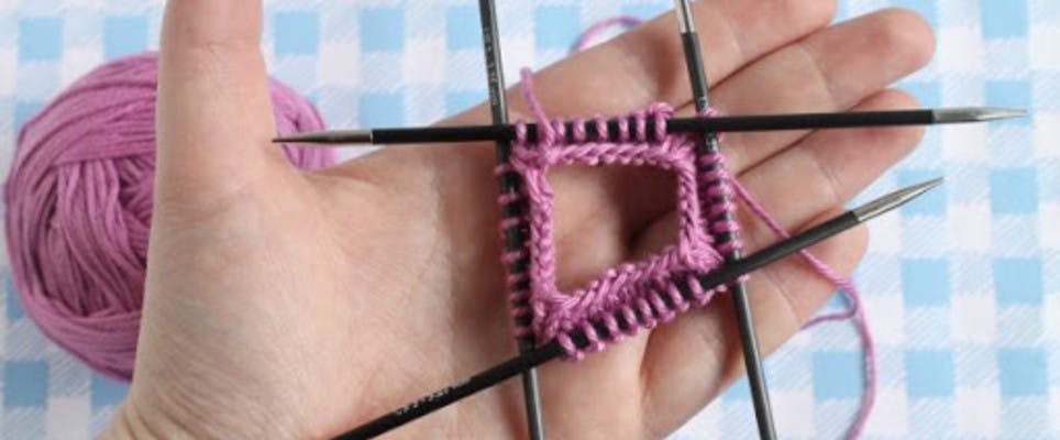 How to Knit in the Round with Five Double-Pointed Needles - 10 rows a day