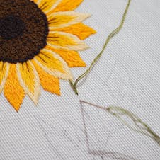 Sunflower embroidery step 6
