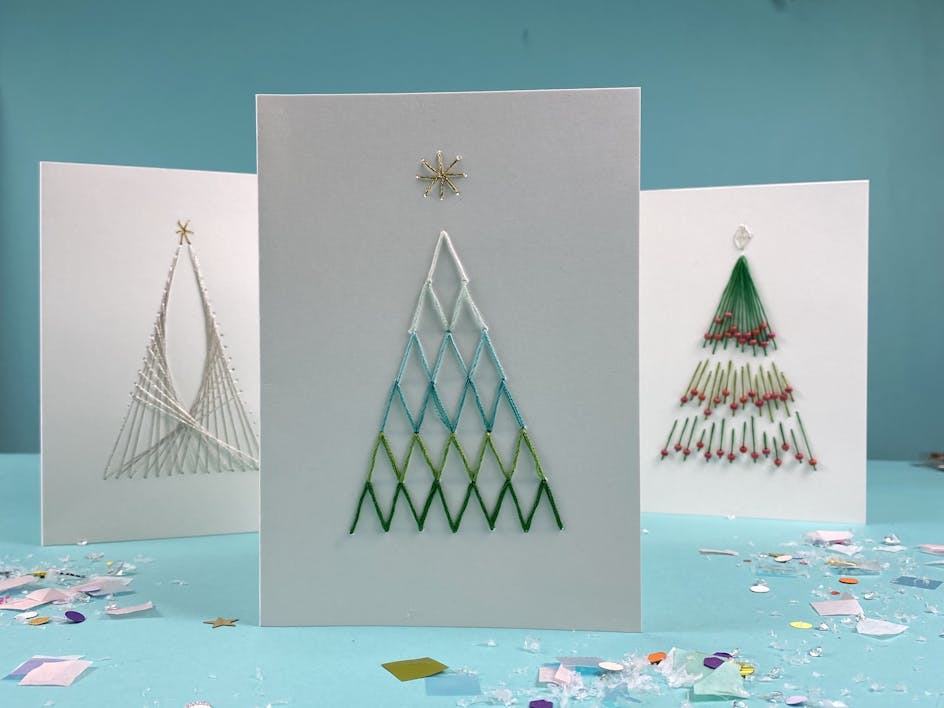 Cracking cards to embroider for Christmas - free tutorial!