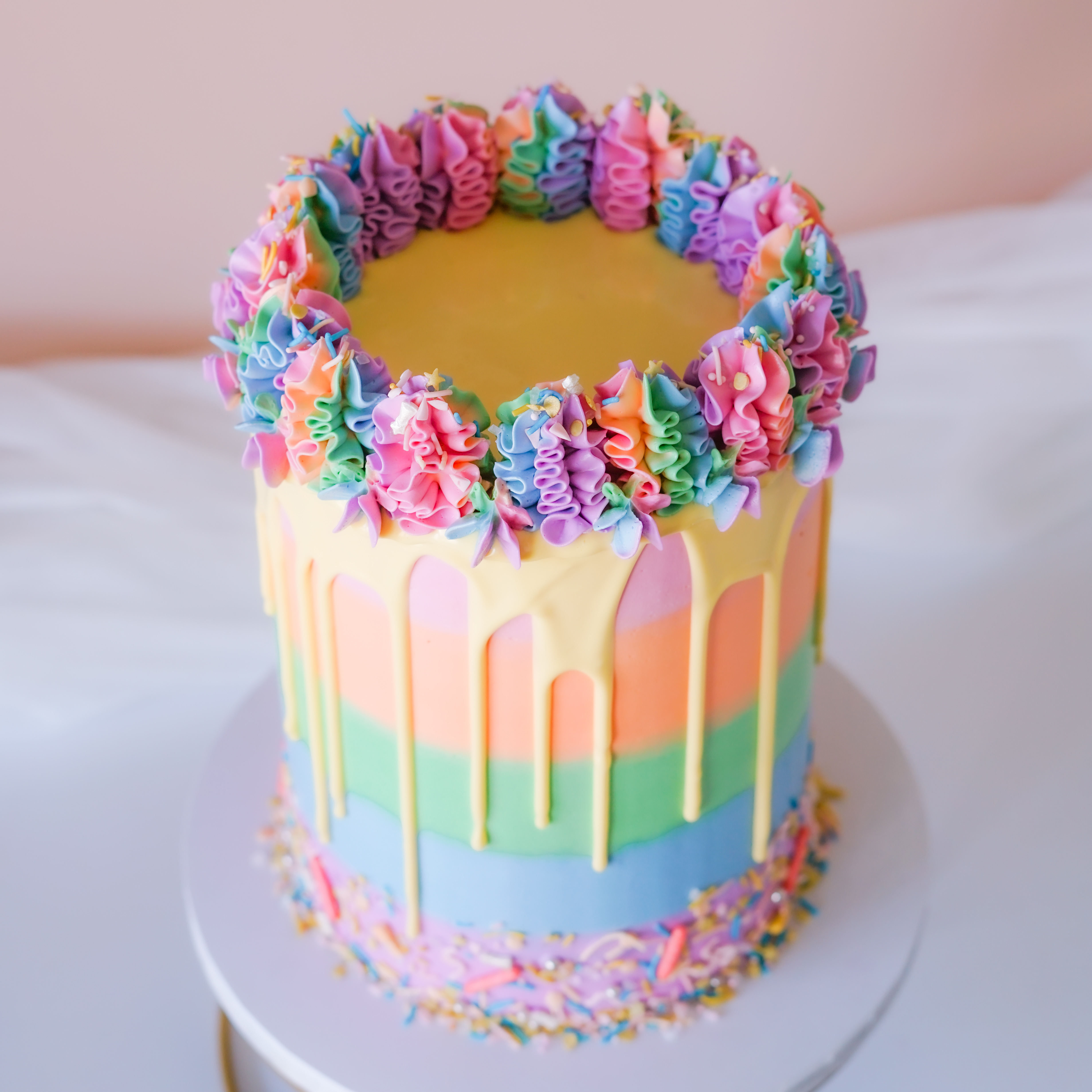 Rainbow Steamed Sponge Cake (彩虹椰奶鸡蛋糕） | GUAI SHU SHU