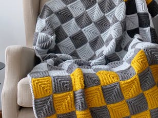 Mitered Checkerboard Afghan