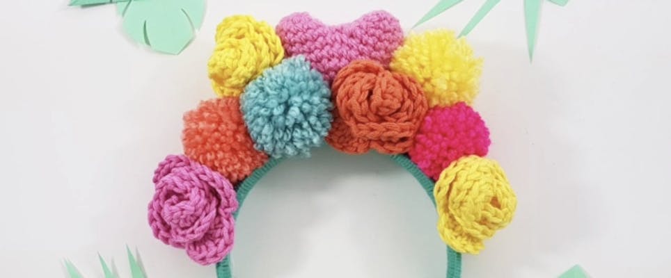 Make a fantastic crochet flower crown