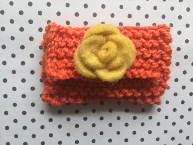 garter stitch small knitted purse