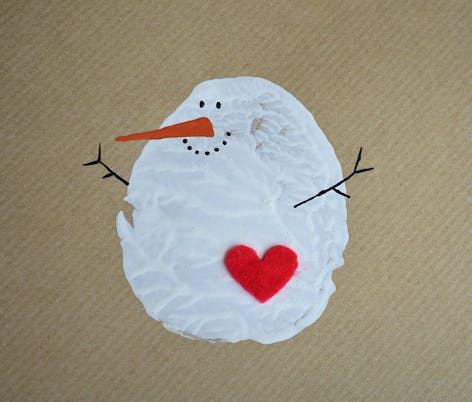 DIY Potato stamp snowman Christmas card