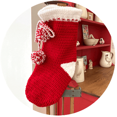Crochet Christmas stocking gif