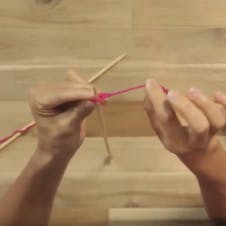 to complete, place your slip knot on your left needle