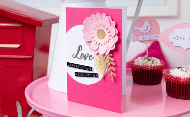 Say It With Flowers Die Cut Anniversary Card