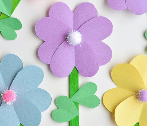 pastel colour paper flowers