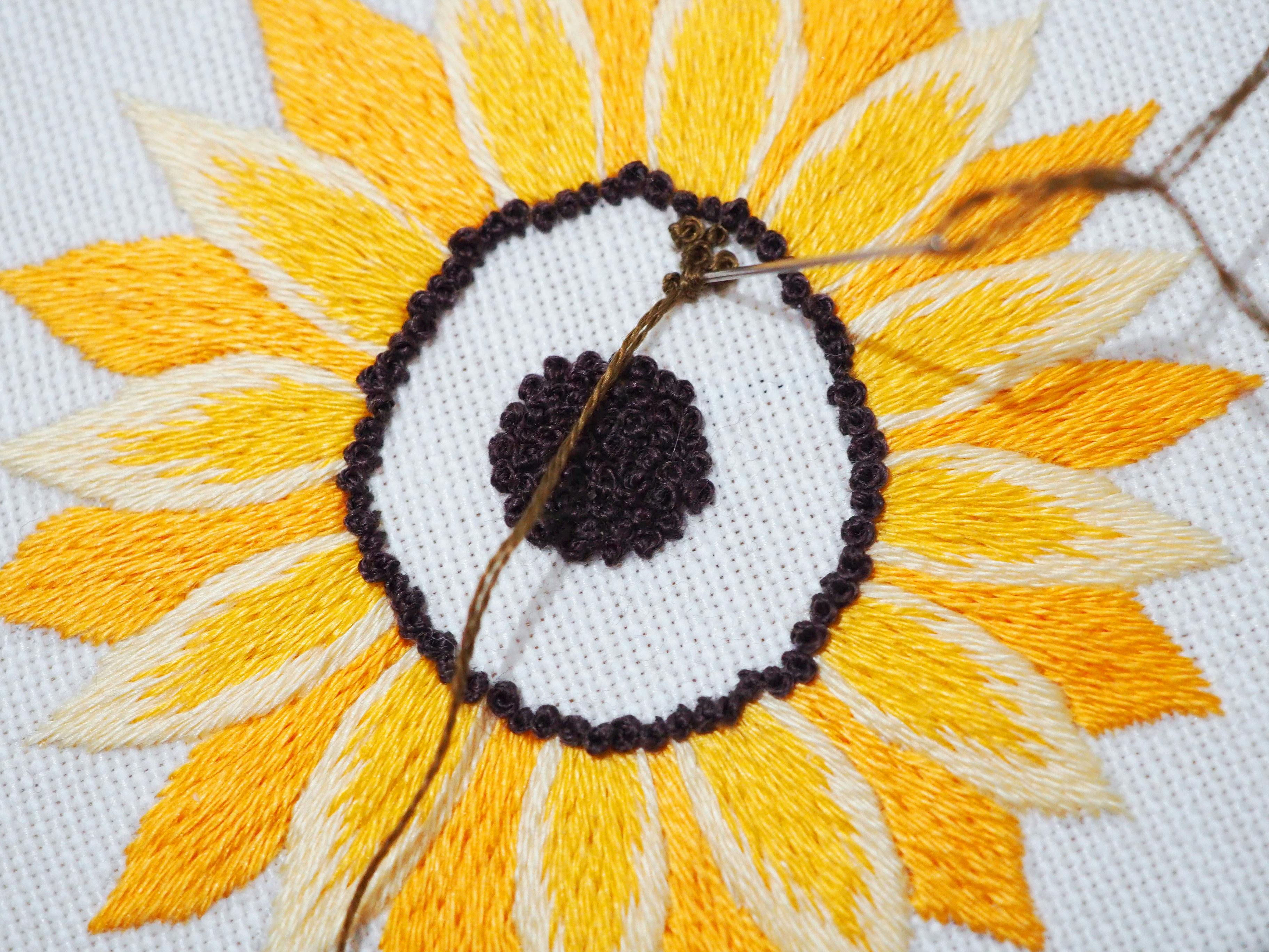 Free Sunflower Embroidery Tutorial | LoveCrafts