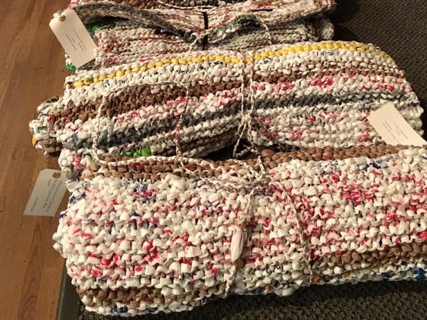 Helping the homeless with crocheted sleeping mats