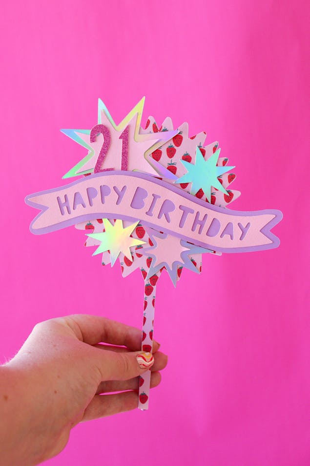 Happy Birthday Cricut Cake Topper