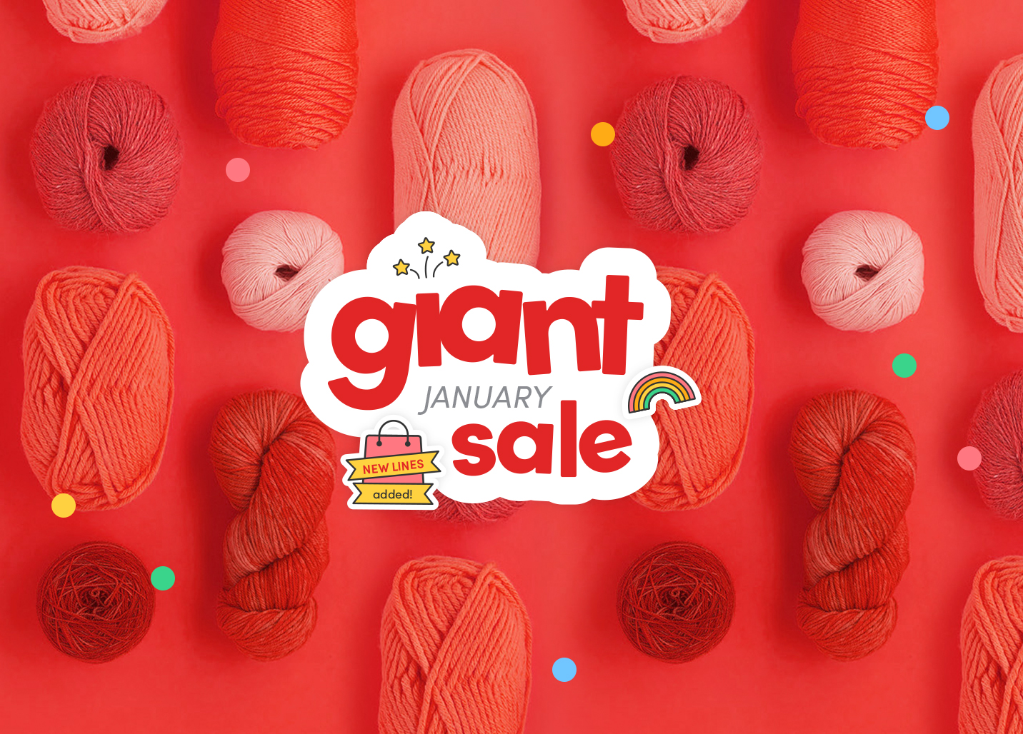 Up to 50% off yarn, kits and fabric!