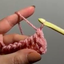 Finishing second pass on crochet row