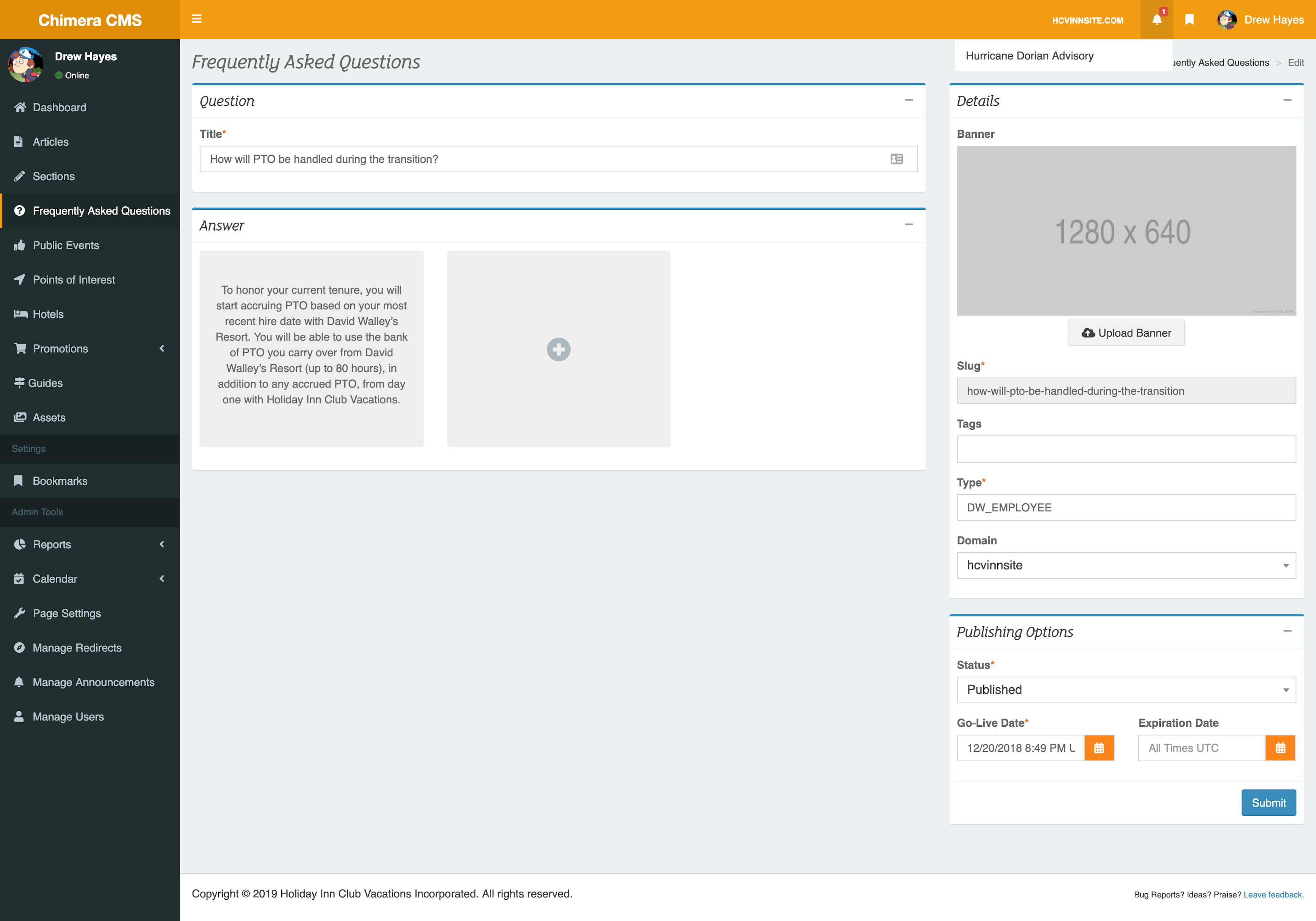 System to add FAQs